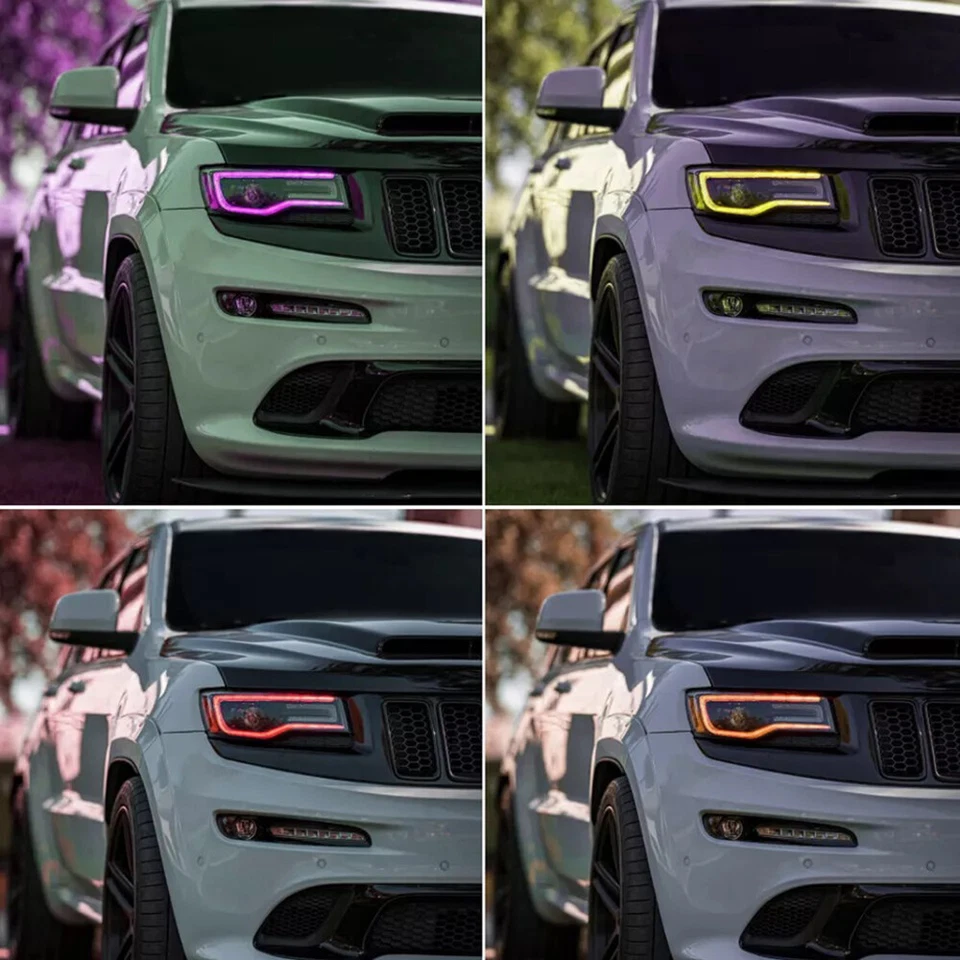 Para Jeep Grand Cherokee 2014-2021 Faro APP Bluetooth RGBW LED DRL Placa Foto 2 de 4