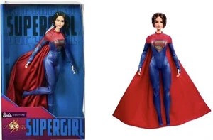 Barbie Supergirl, Collectible Doll from the Flash Movie Red Blue Suit Cape New
