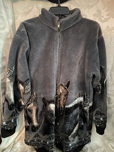 Mazmania Horse Print Full Zip Fleece 