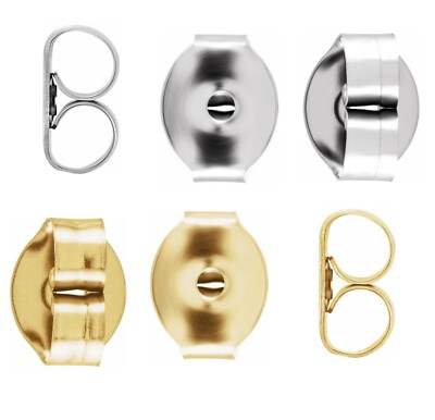 100 Pcs Friction Earring Back Pad Stainless Steel or 14K Yellow Gold  Plate