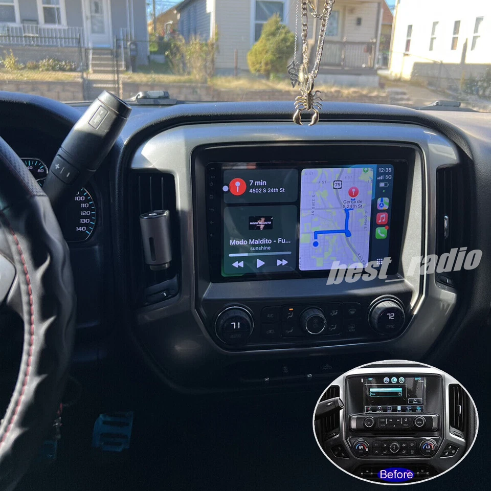Apple Carplay For Chevrolet Silverado 2014-2018 GMC Sierra Car Stereo Radio GPS - Image 3 of 4