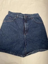 Vintage Lee jeans womens 14 blue denim relaxed straight legs short high rise 