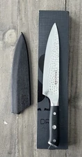 Drako Hammered 8" Damascus Chefs Knife Made of 66 Layer + High Carbon Steel Core