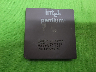 VINTAGE INTEL A80502-75 A8050275 SX998  PENTIUM 75MHZ CPU PROCESSOR