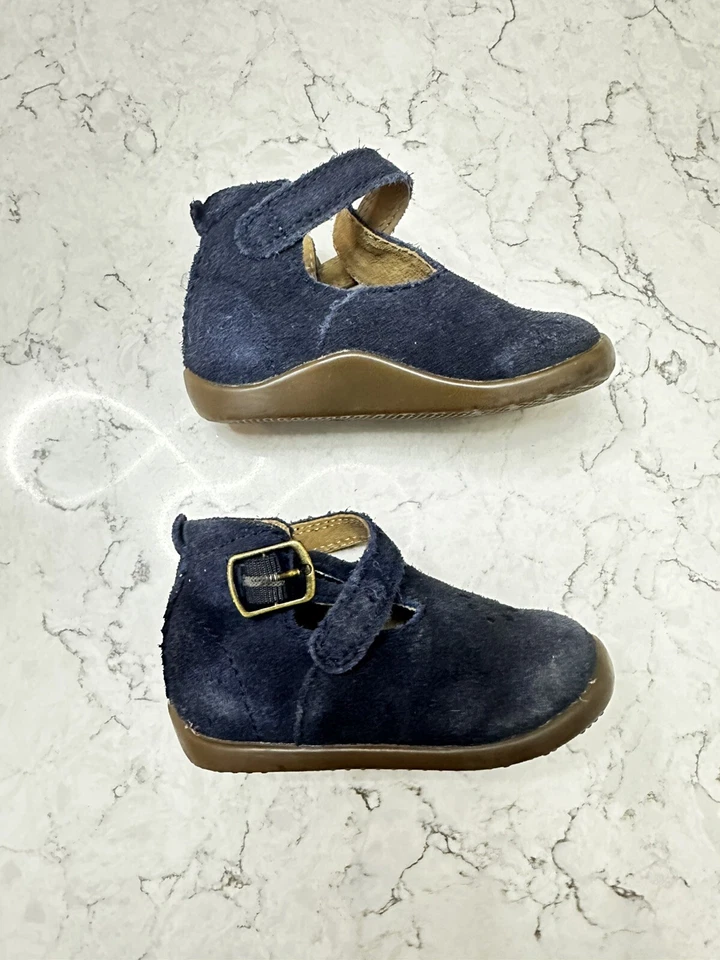 Vertbaudet Cuero Azul Mary Janes Talla Niñas Talla EU19 US 3.5 Foto 4 de 4