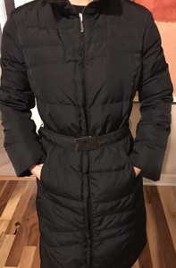 moncler belted quilted shell down jacket