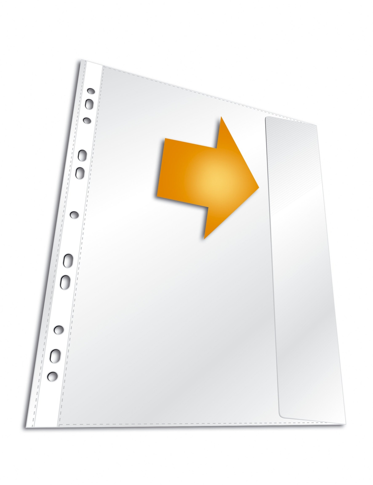 Durable Transparent Punched Pocket A4 Portrait  Punched Document Wallet with Thi