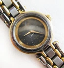 Vintage Ladies Seiko SQ100 Costume Gold Gunmetal Quartz Dress Watch