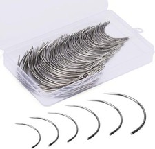 120PCS Curved Needles Curved Sewing Needles Weaving Needle for Carpet Leather