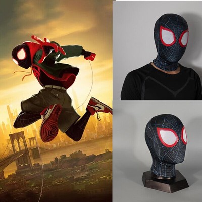 Miles Morales Spiderman 3D Mask Cosplay Full Helmet Halloween Masks Costume Prop