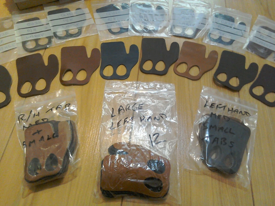 Job Lot Of 48 Leather Archery Finger Tabs - All Sizes Small Medium & Large RH LH - Image 3 of 3