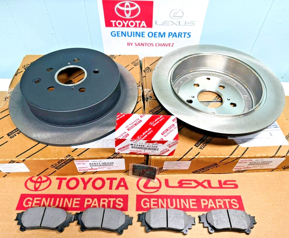 Kit de rotor trasero y pastillas de freno Lexus RX350 RX450h X2 2010-2015 pieza original OEM Foto 3 de 4