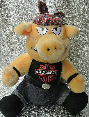 Harley Davidson Motorrad Schwein Schwein Plüschtier Stofftier 12 Zoll 1998 ~ EU