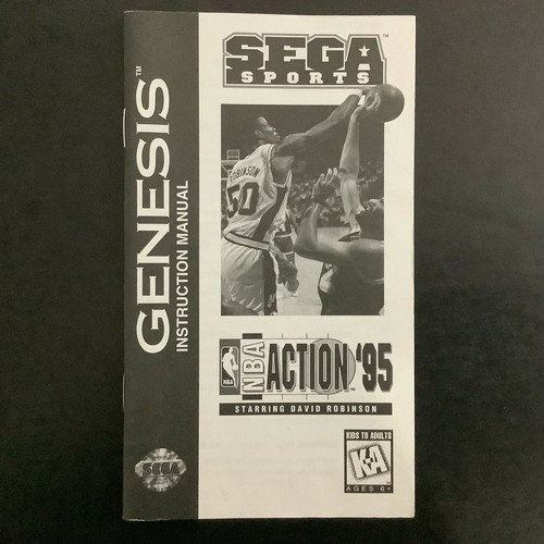 NBA Action '95 SEGA Genesis Instruction Manual Only - Good Shape - Picture 6 of 7