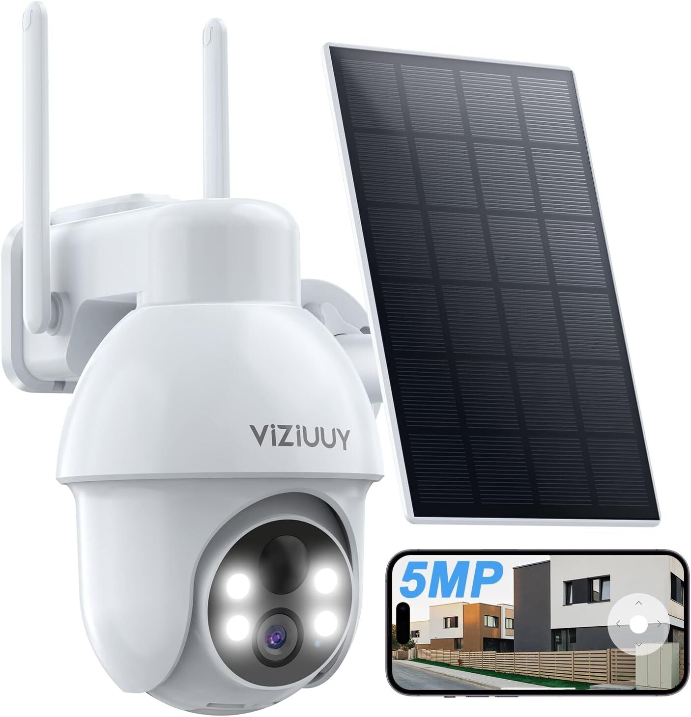 5MP Wireless Solar-Powered Outdoor Battery Security Camera