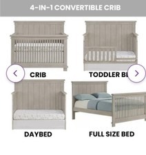New, Never Used 4 in 1 Convertible Crib Rustic White