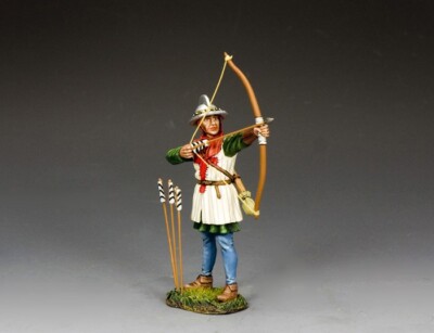 King and Country Crusaders - MK242 English Archer Firing Upwards (B) Metallfigur