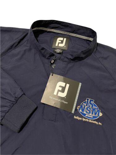 NWT FOOTJOY Men's Jacket RIPSTOP LS Windshirt Navy Embroidered Size Large - 第 1/9 張圖片