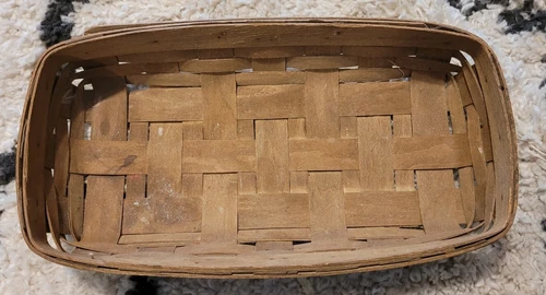 Longaberger Baskets Handwoven USA Rectangular Long 14.5"x8"x3" JB '84
