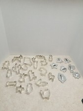 Lot Of 27 Vintage Holiday Cookie Cutters All Metal Mixed Some Unique.
