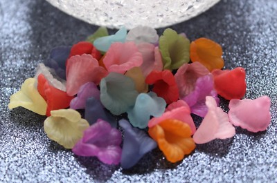 50-150 Acryl Blüten Calla Lilie Blumen gefrostet 16 x 15 mm Farbenmix Rabatt