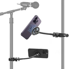 Magnetic Mic Stand Phone Holder, Adjustable Phone Holder for Mic Stand