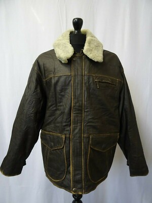 Herren USA Eddie Bauer Vintage Flugflieger Motorrad Bikerjacke L 44R