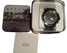 FOSSIL Men's Chronograph Watch Gun Metal Stainless Steel Black Dial 45mm BQ1626