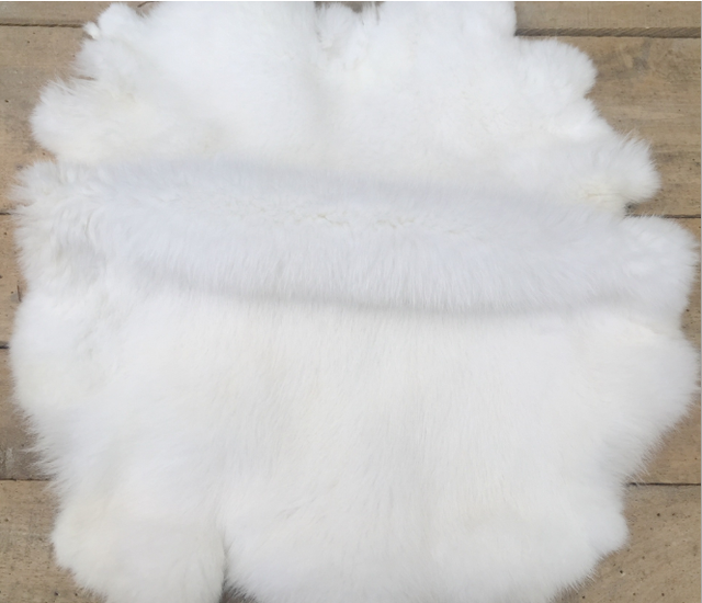 Real Rabbit Fur Real Fur Carpet Rug Throw Leather Pelt Cosy Suitable