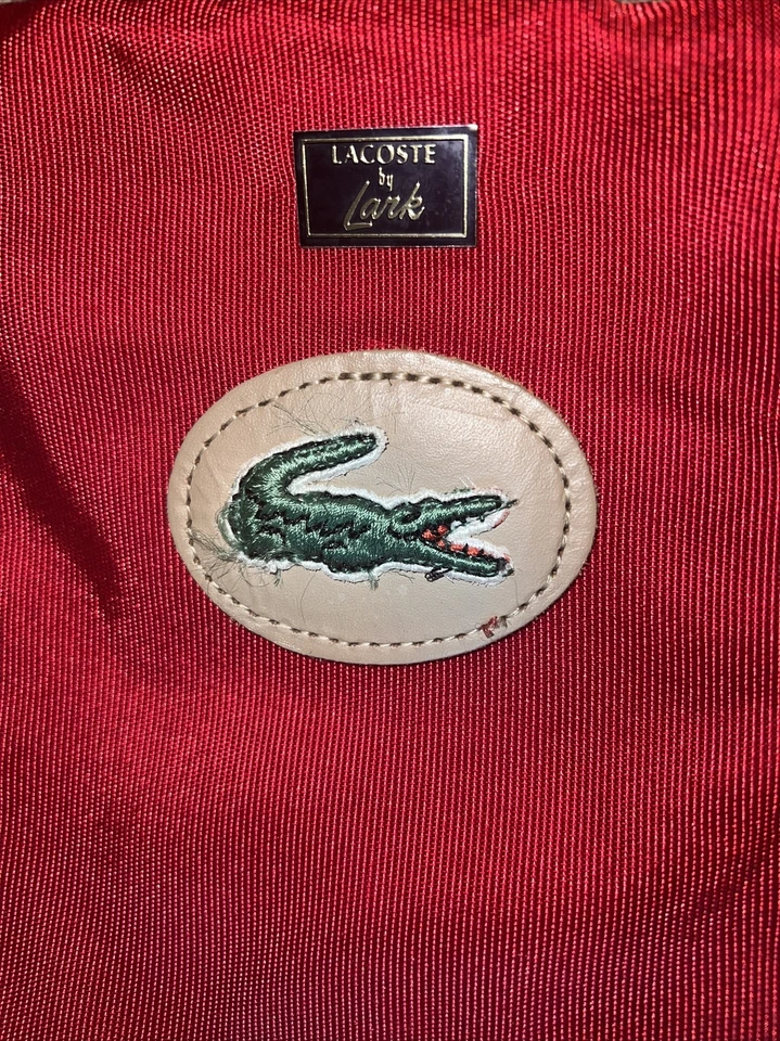 Vintage Izod Lacoste Lark Alligator Red Duffel Travel Bag - Image 2 of 4