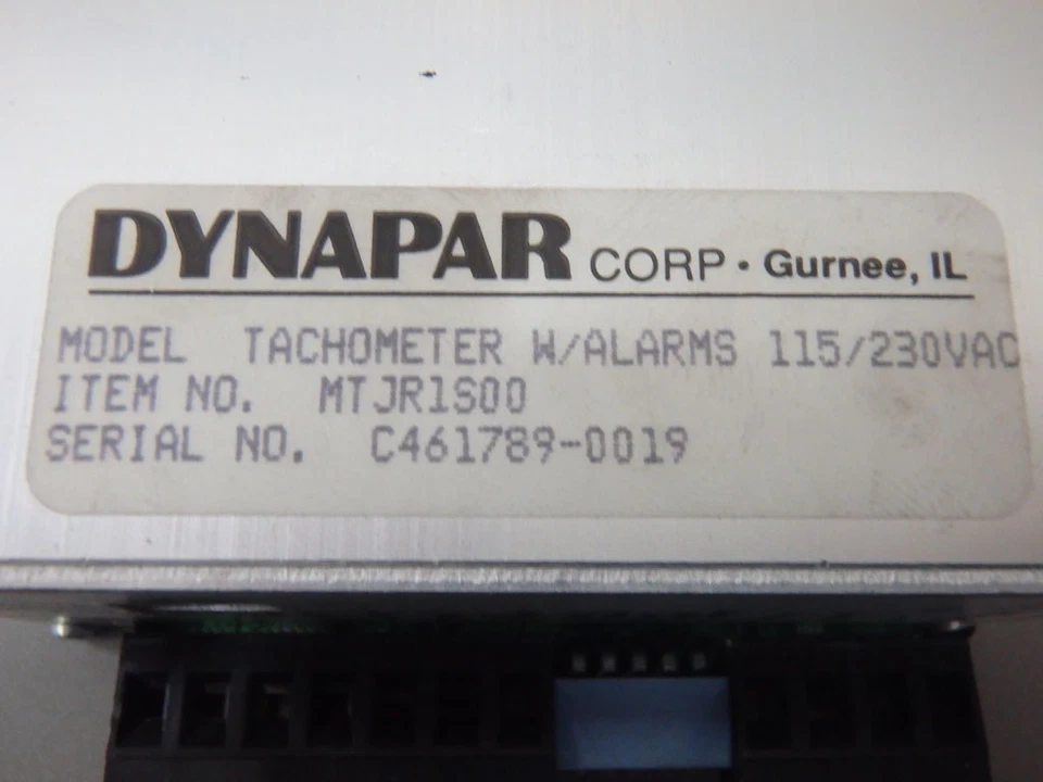 Mtjr1s00 - Dynapar - Tachometer with Alarm Used - Image 3 of 3