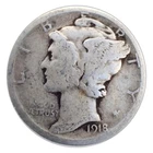 1918-D Mercury Dime G Good 90% Silver