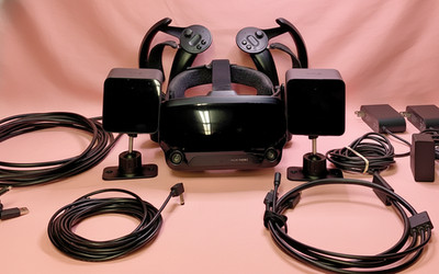Valve Index PC & Console VR Headset Full Kit Knuckle Controllers, Base Stations