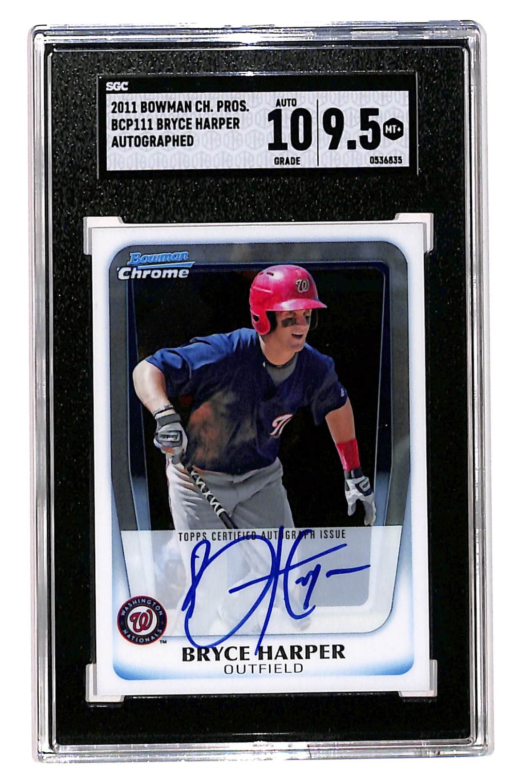 2011 Bowman Chrome #BCP111 Bryce Harper Autograph SGC 9.5 Auto 10