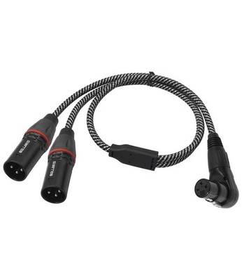 2FT Right Angle XLR Female to Dual Cable,Y XLR Splitter Cable,90 Degree Angle...