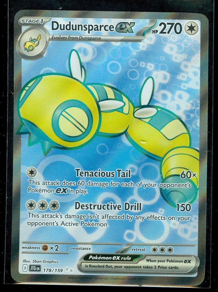 Pokemon DUDUNSPARCE EX 178/159 Journey Together ULTRA RARE FULL ART - MINT