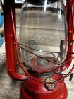 Farm house collectible-Vintage Blue Coffee Pot/red Oil Lamp/ Primitive Strainer — photo 6