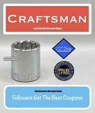 CRAFTSMAN Shallow Socket SAE 1/2" Drive 1-3/16" 12 Point CMMT47510