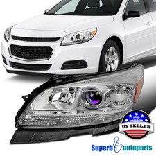 Fit 2013-2015 Chevy Malibu Halogen Crystal Clear Projector Headlight Driver Left Fit 2013-2015 Chevy Malibu Halogen Crystal Clear Projector Headlight Driver Left