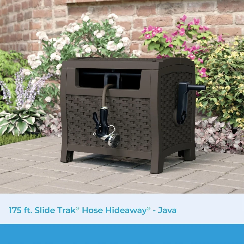 Mangueira de resina estilo vime 175 pés esconderijo com guia de mangueira, Java, marrom mocha - Imagem 2 de 4