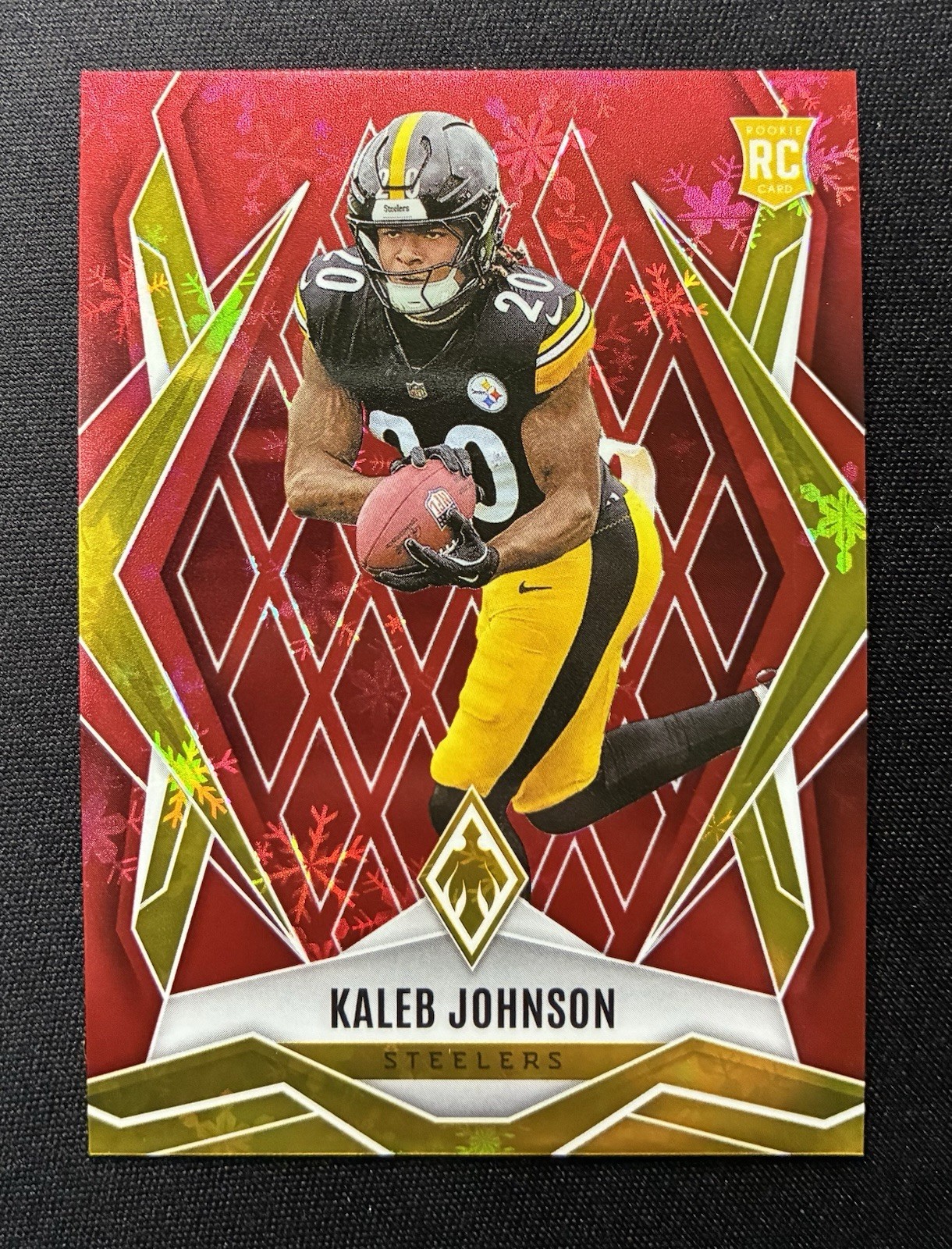 2025 Panini Phoenix Red Winter Kaleb Johnson RC #182 247/399 Steelers