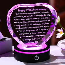 25th Wedding Anniversary Crystal Gifts for Couple, 25 Years of Marriage Gifts...