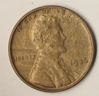 1936 UNC  Lincoln Wheat Cent Penny Improper Alloy Mint Error Fs "Woody" #