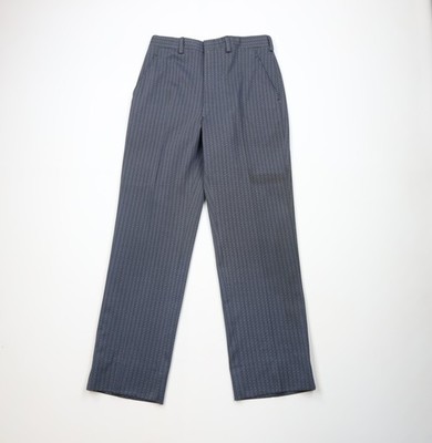 Vintage 60s 70s Streetwear Mens 30x32 Geometric Knit Wide Leg Chino Pants USA