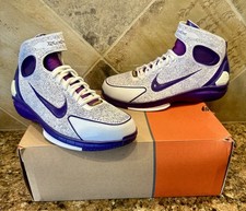 Nike Air Zoom Huarache 2K4 Kobe Laser Bianco/Viola 2005 Taglia 11 PE Nuove Promo