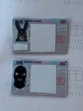 Funny Clear Driving Licence ID Card Holder Novelty Mask Design UK Size