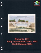 $5.25 Scott Value  - 2011 ROMANIA Trains s/s Locomotive Railroad CV MNH NH UMM