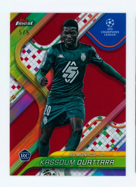 2024-25 Kassoum Ouattara Topps Finest Red Refractor AS Monaco Rookie Card 5/5