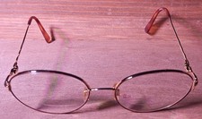 Vintage Sophia Loren Eyeglasses Frames M87 Gold Oval Made in Italy 140 Retro