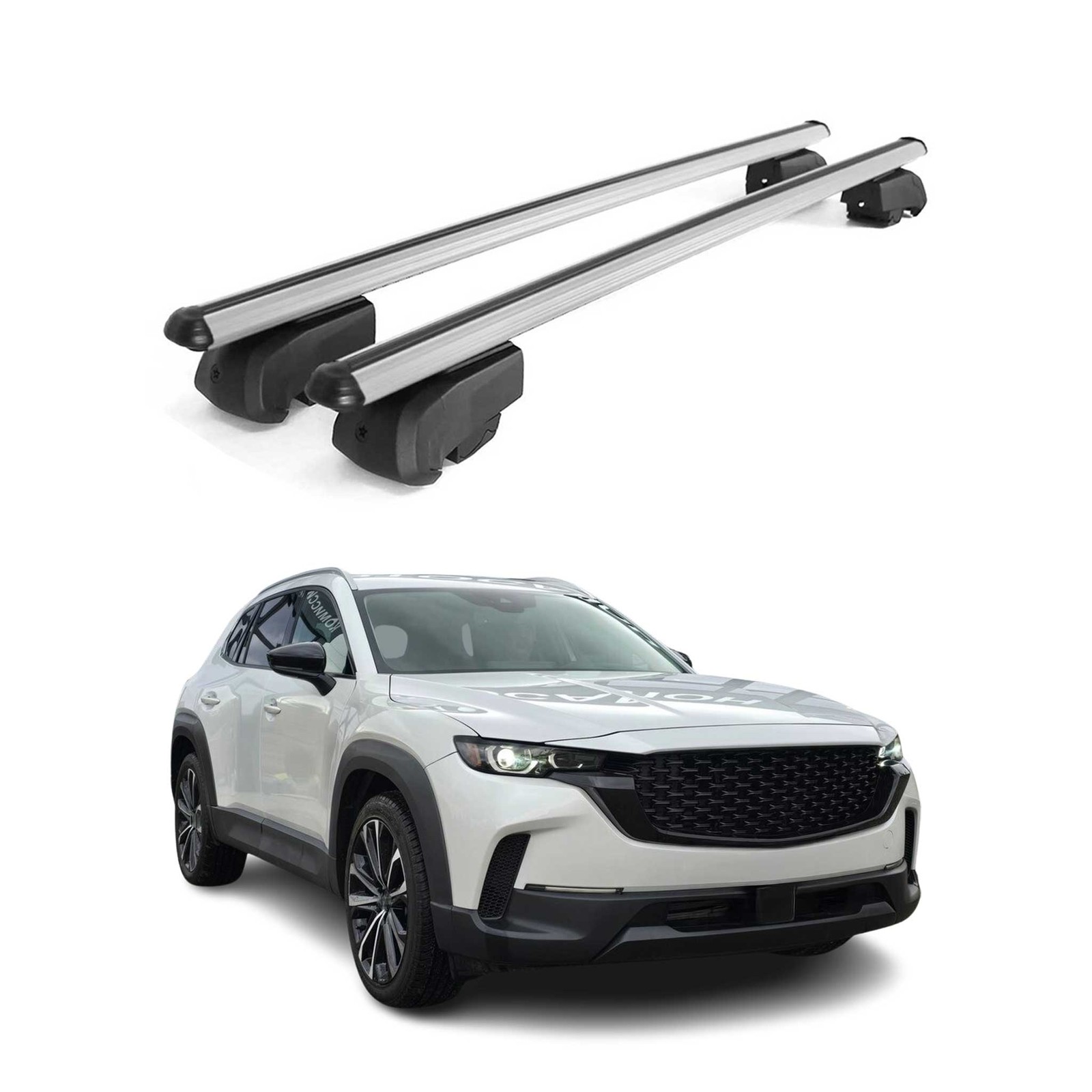 Barres de toit Mazda CX-50 2023-2026 alu gris pour éliminer le manque de place